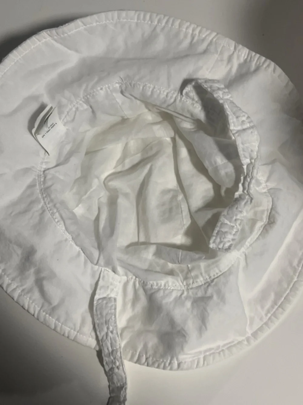 Carter's White Kids' Cotton Bucket Hat with Chin Ties